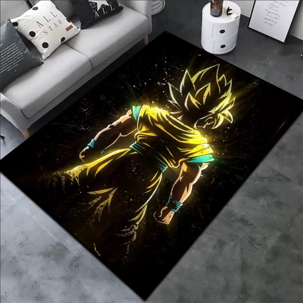 Area Rugs Anime Son Goku Dragon Ball Z Super Saiyan Goku Ultra Instinct Printed Handmade Carpet for Home Decor