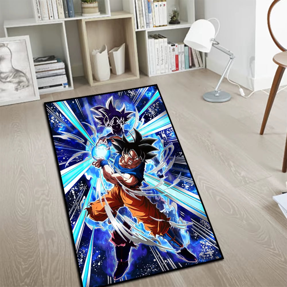 Area Rugs Anime Son Goku Dragon Ball Z Super Saiyan Goku Ultra Instinct Printed Handmade Carpet for Home Decor