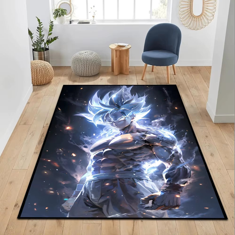 Area Rugs Anime Son Goku Dragon Ball Z Super Saiyan Goku Ultra Instinct Printed Handmade Carpet for Home Decor