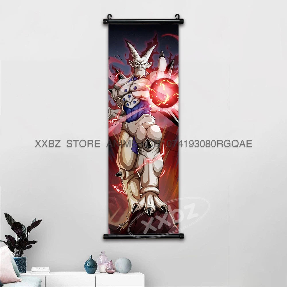 Dragon Ball Scrolls Picture Wall Art Goku Saiyan Hanging Painting Canvas Anime Poster Hot Blooded Home Decor Kawaii Kids Room