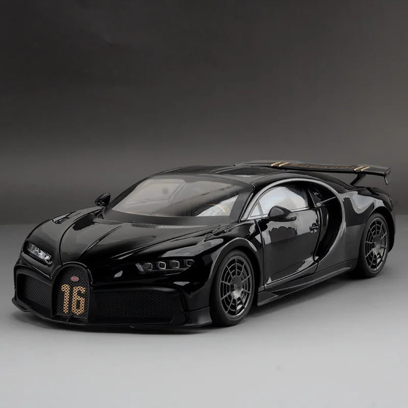 1:18 Bugatti Chiron PUR SPORT Alloy Sports Model Diecast Metal Racing Car Vehicle Model Sound and Light Simulation Kids Toy Gift