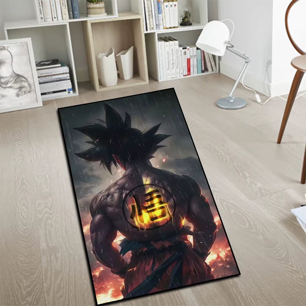 Area Rugs Anime Son Goku Dragon Ball Z Super Saiyan Goku Ultra Instinct Printed Handmade Carpet for Home Decor