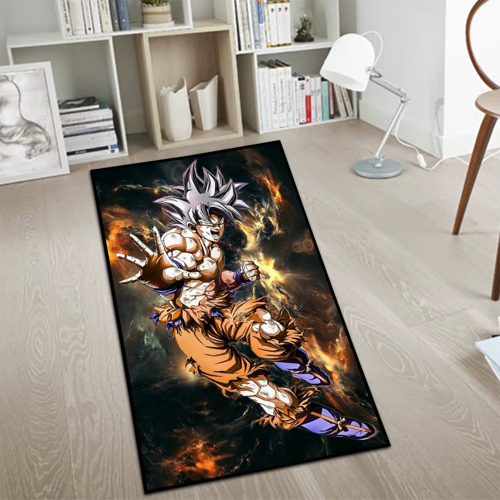 Area Rugs Anime Son Goku Dragon Ball Z Super Saiyan Goku Ultra Instinct Printed Handmade Carpet for Home Decor