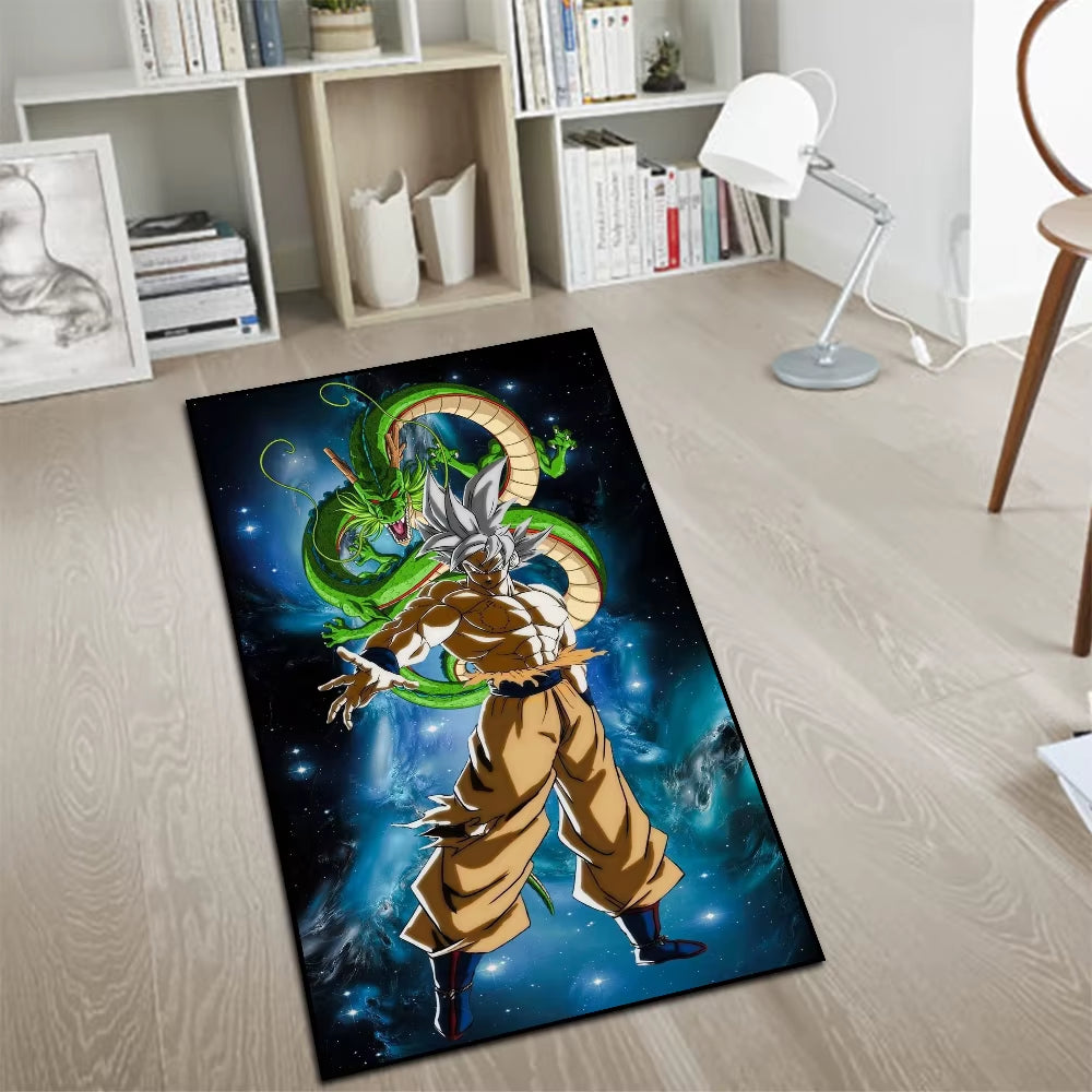 Area Rugs Anime Son Goku Dragon Ball Z Super Saiyan Goku Ultra Instinct Printed Handmade Carpet for Home Decor