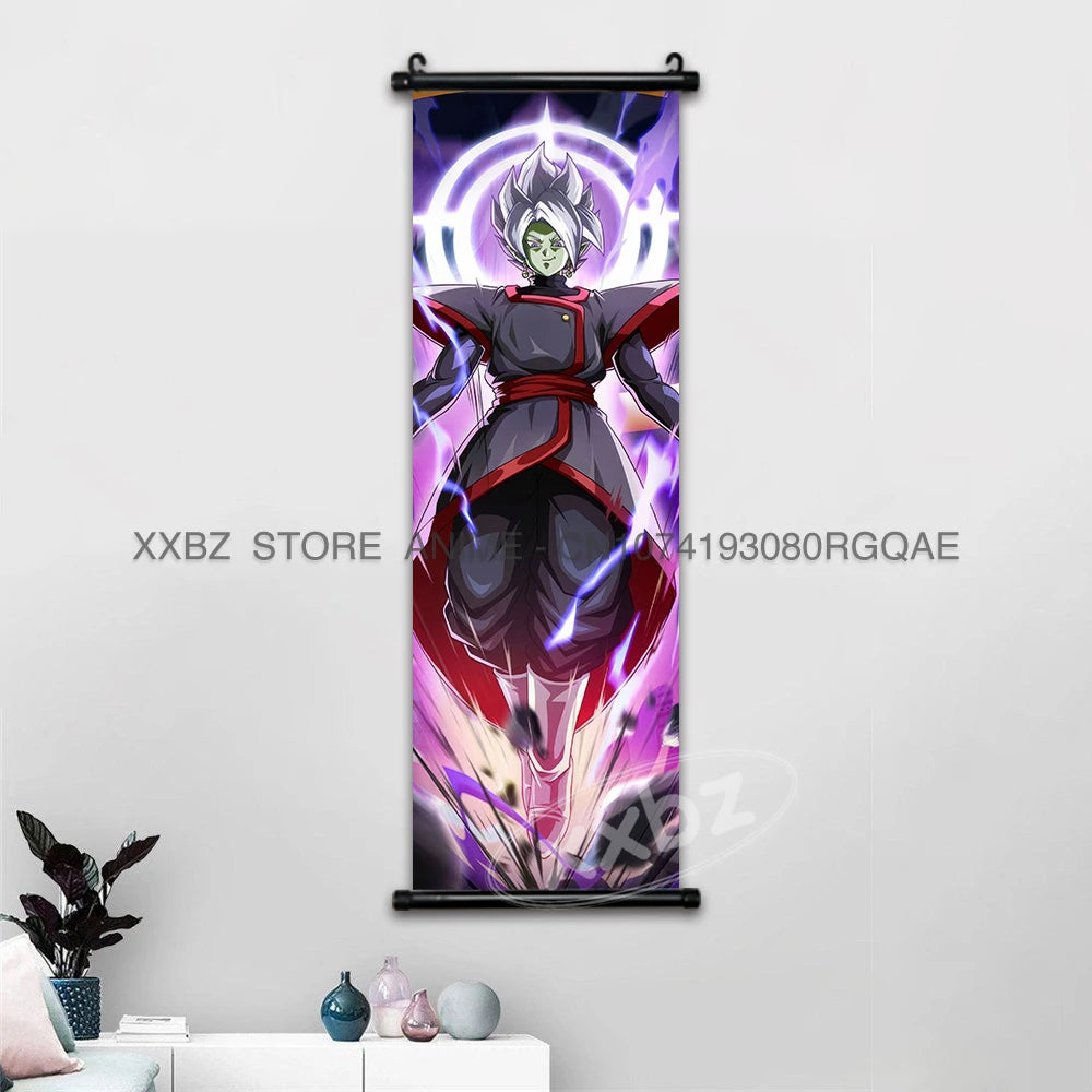 Dragon Ball Scrolls Picture Wall Art Goku Saiyan Hanging Painting Canvas Anime Poster Hot Blooded Home Decor Kawaii Kids Room
