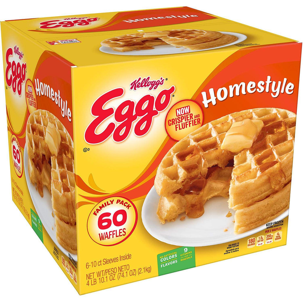 Eggo Homestyle Waffles, Frozen (60 Waffles)