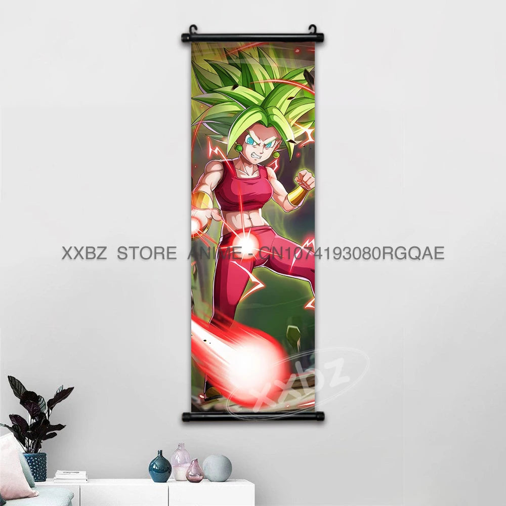 Dragon Ball Scrolls Picture Wall Art Goku Saiyan Hanging Painting Canvas Anime Poster Hot Blooded Home Decor Kawaii Kids Room
