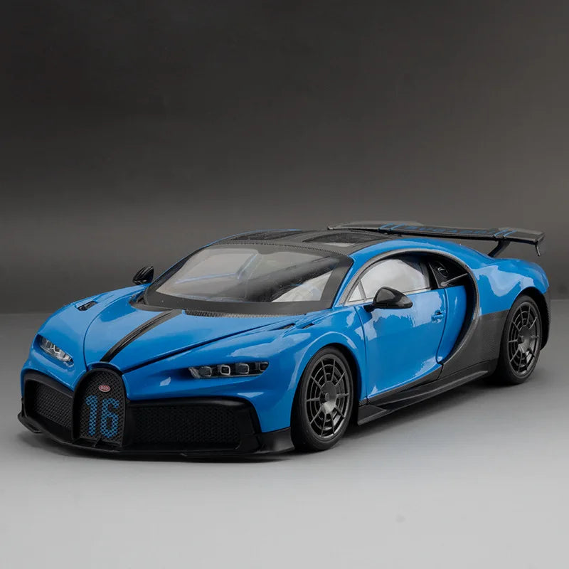 1:18 Bugatti Chiron PUR SPORT Alloy Sports Model Diecast Metal Racing Car Vehicle Model Sound and Light Simulation Kids Toy Gift