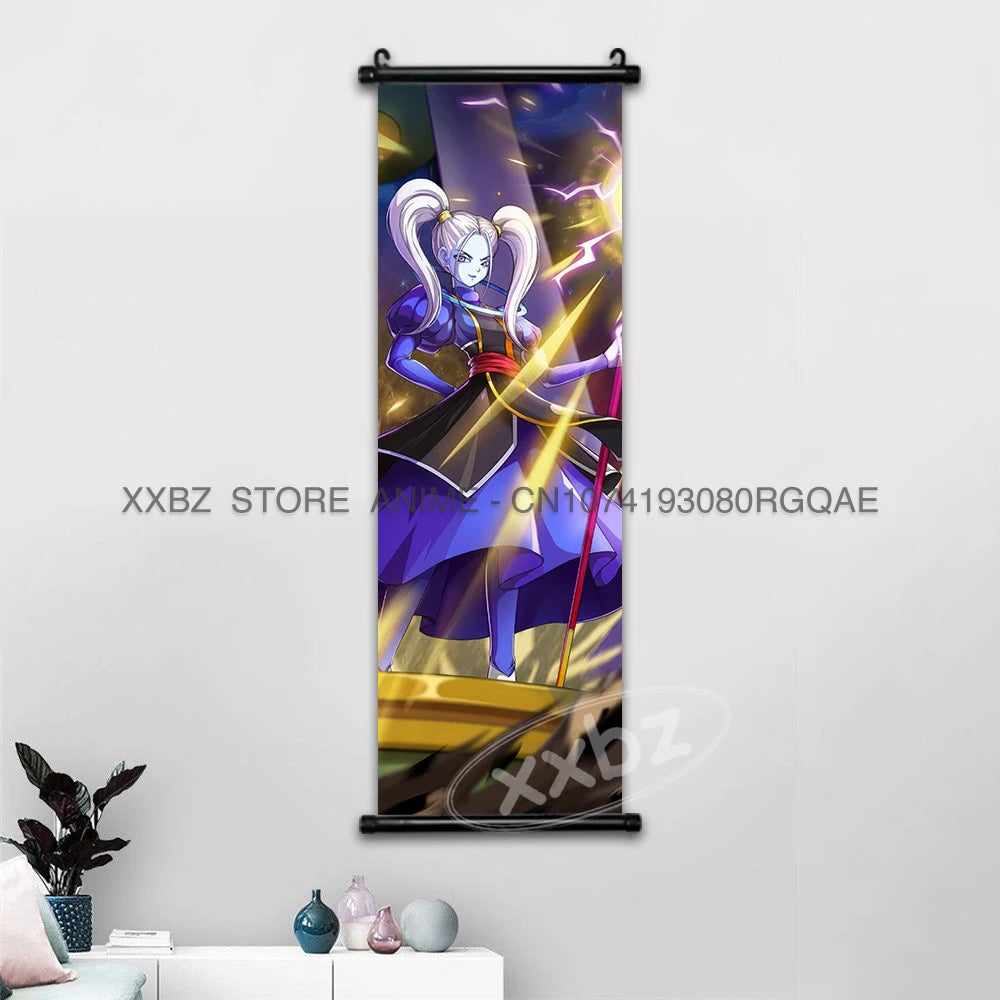 Dragon Ball Scrolls Picture Wall Art Goku Saiyan Hanging Painting Canvas Anime Poster Hot Blooded Home Decor Kawaii Kids Room