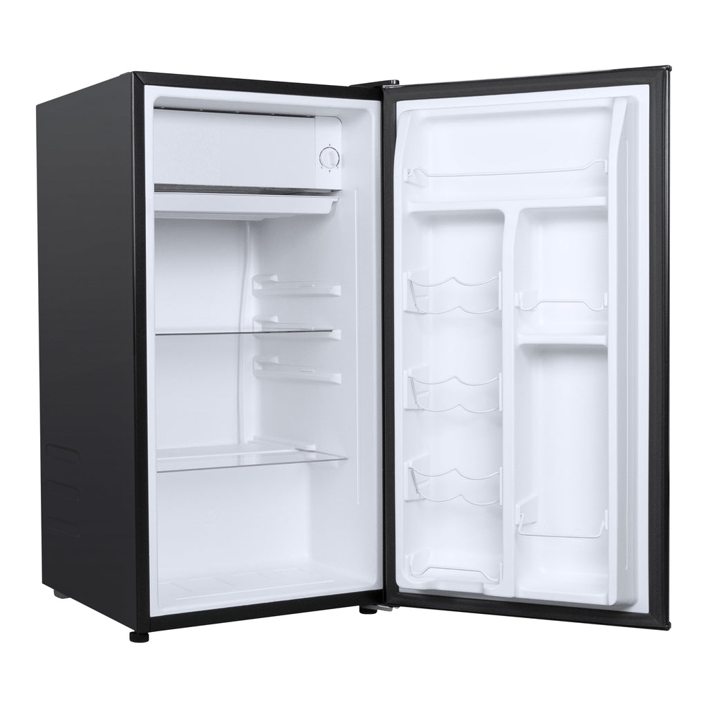 3.3 Cu Ft Compact Refrigerator, Black One Door Mini Fridge, Energy Star for Apartment, Dorm, Office, Bedroom