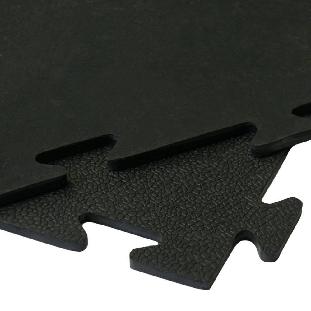 Armor-Lock (Fitness) 3/8 In. X 20 In. X 20 In. Black Interlocking Rubber Tiles (6-Pack, 16.5 Sq. Ft.)