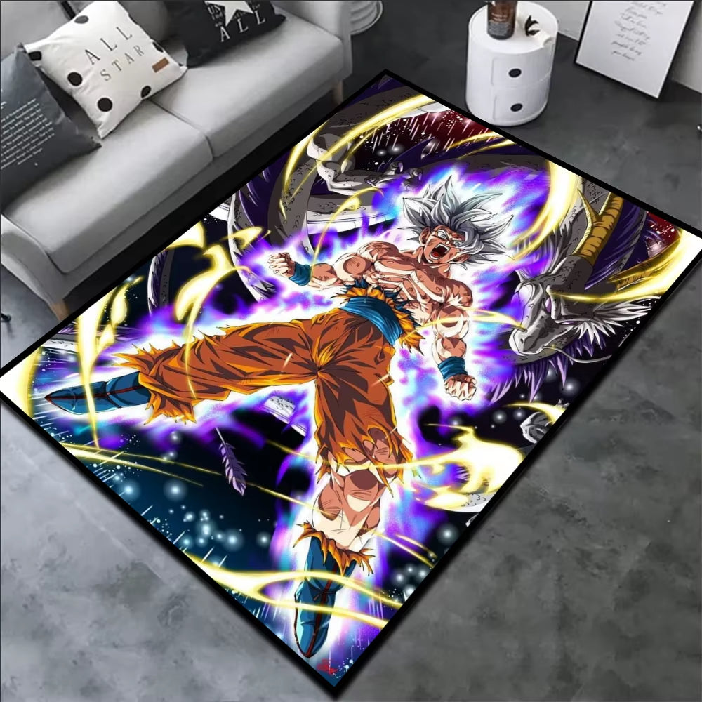 Area Rugs Anime Son Goku Dragon Ball Z Super Saiyan Goku Ultra Instinct Printed Handmade Carpet for Home Decor