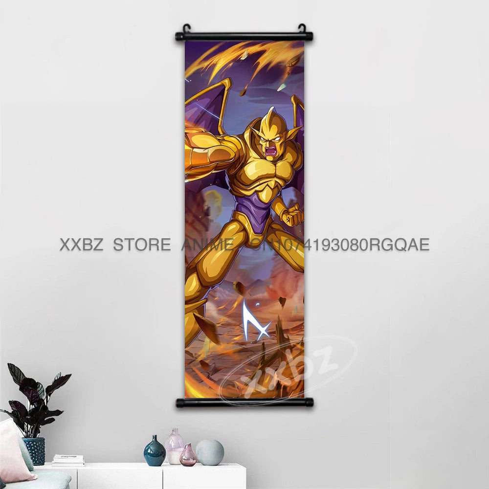 Dragon Ball Scrolls Picture Wall Art Goku Saiyan Hanging Painting Canvas Anime Poster Hot Blooded Home Decor Kawaii Kids Room