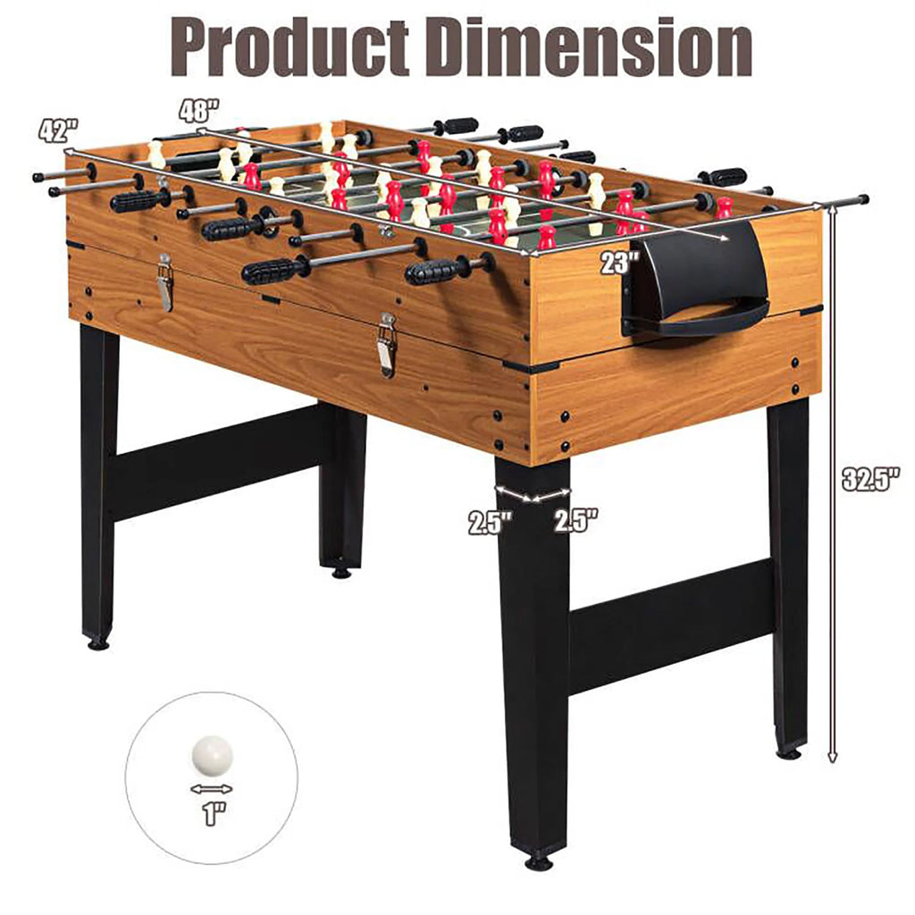 48'' 3-In-1 Multi Combo Game Table Foosball Soccer Billiards Pool Hockey for Kids