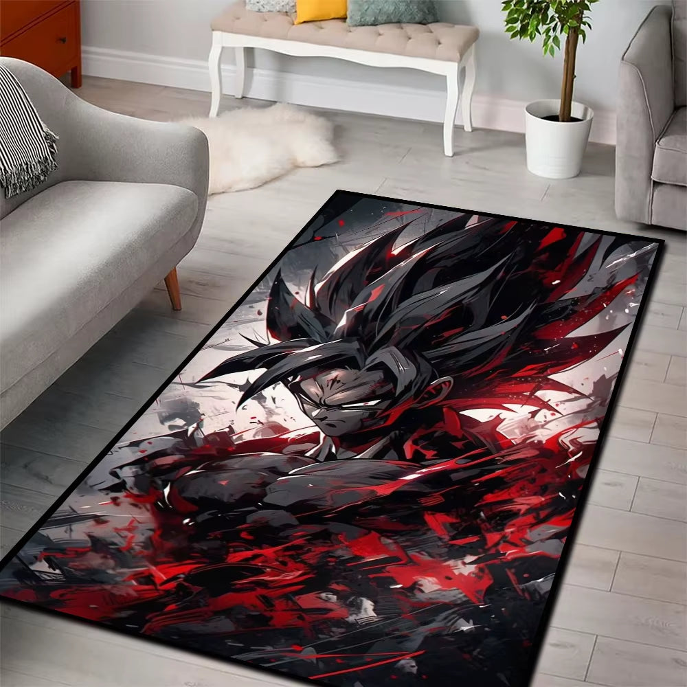 Area Rugs Anime Son Goku Dragon Ball Z Super Saiyan Goku Ultra Instinct Printed Handmade Carpet for Home Decor