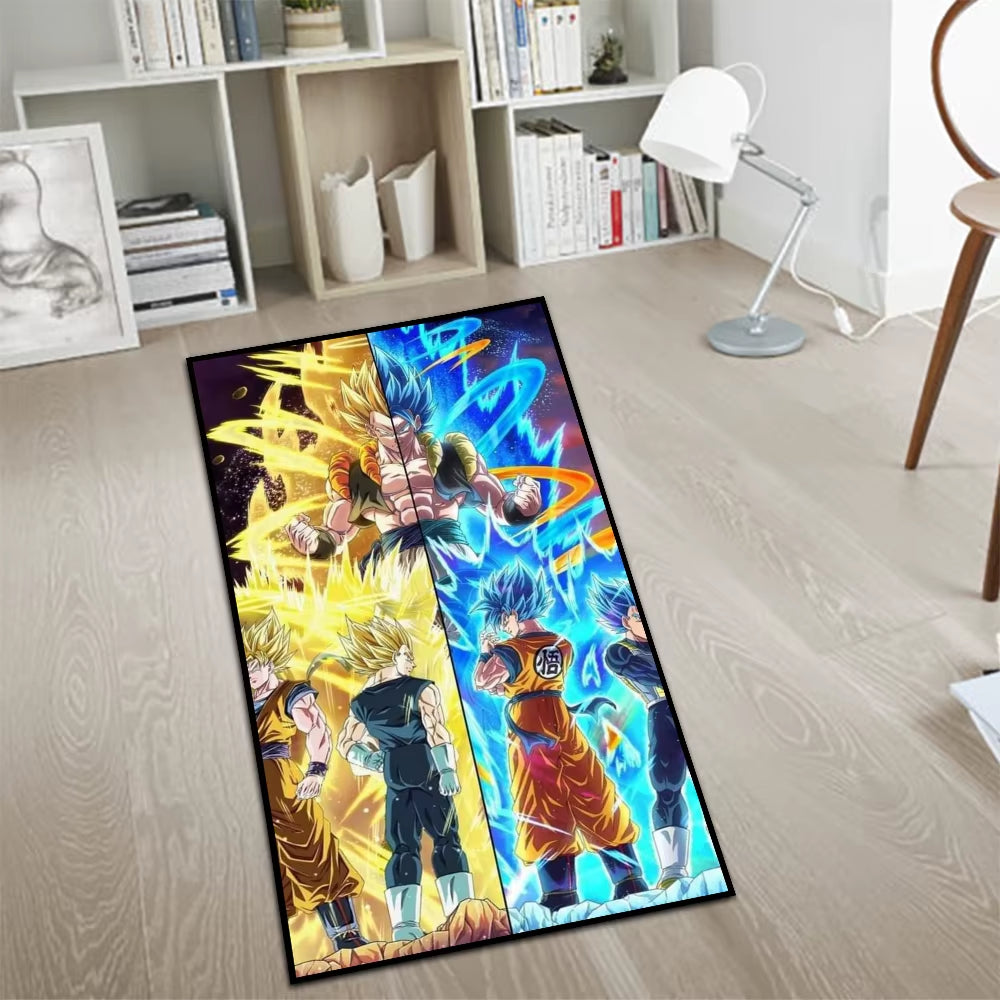 Area Rugs Anime Son Goku Dragon Ball Z Super Saiyan Goku Ultra Instinct Printed Handmade Carpet for Home Decor