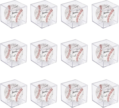 12Pack Baseball Display Case Acrylic Cube - UV Protected Acrylic Baseball Holder