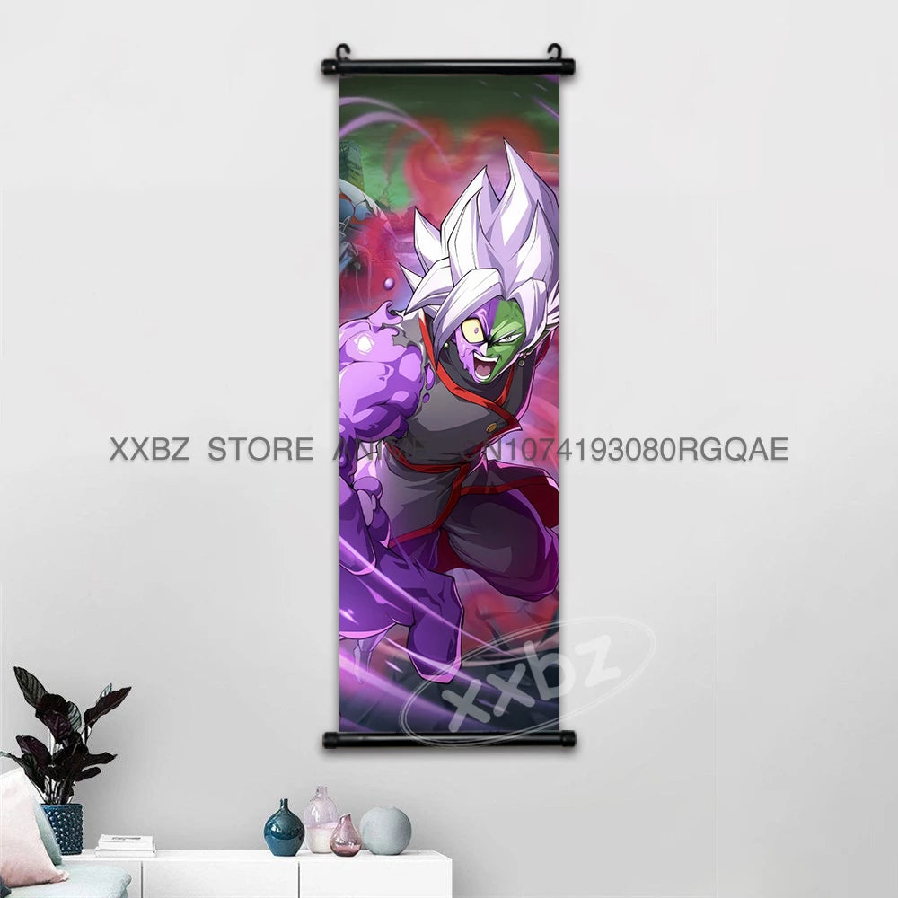 Dragon Ball Scrolls Picture Wall Art Goku Saiyan Hanging Painting Canvas Anime Poster Hot Blooded Home Decor Kawaii Kids Room