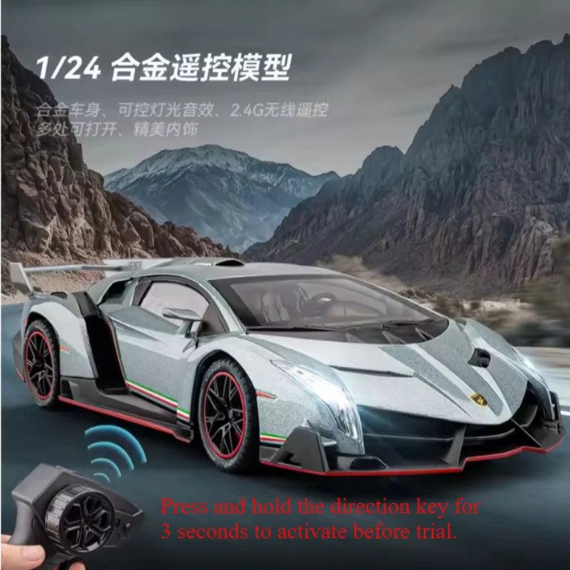 Chezhi1:24 Lamborghini Sound and Light Remote Control Car Model Toy Boy Birthday Gift Puzzle Premium Collection