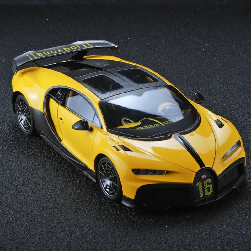 1:18 Bugatti Chiron PUR SPORT Alloy Sports Model Diecast Metal Racing Car Vehicle Model Sound and Light Simulation Kids Toy Gift