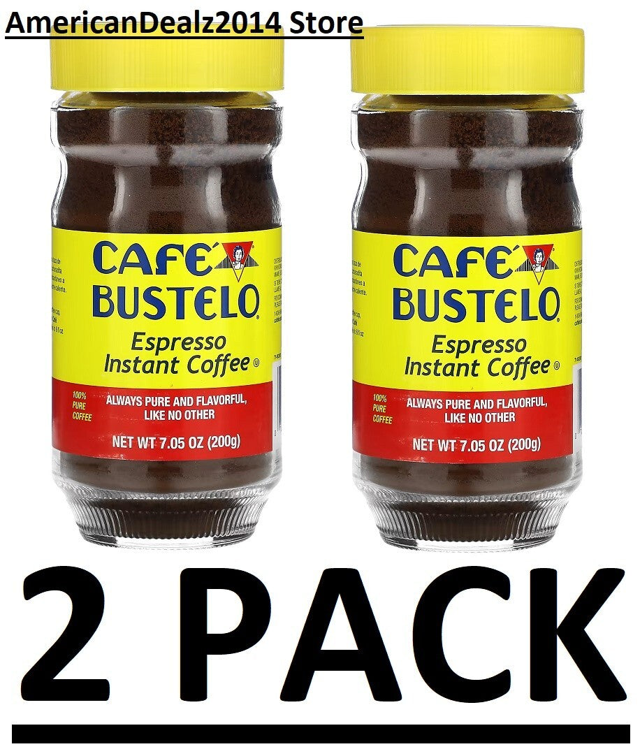 2 PACK - Café Bustelo, Espresso, Instant Coffee, 7.05 Oz (Total 14.1 Oz)