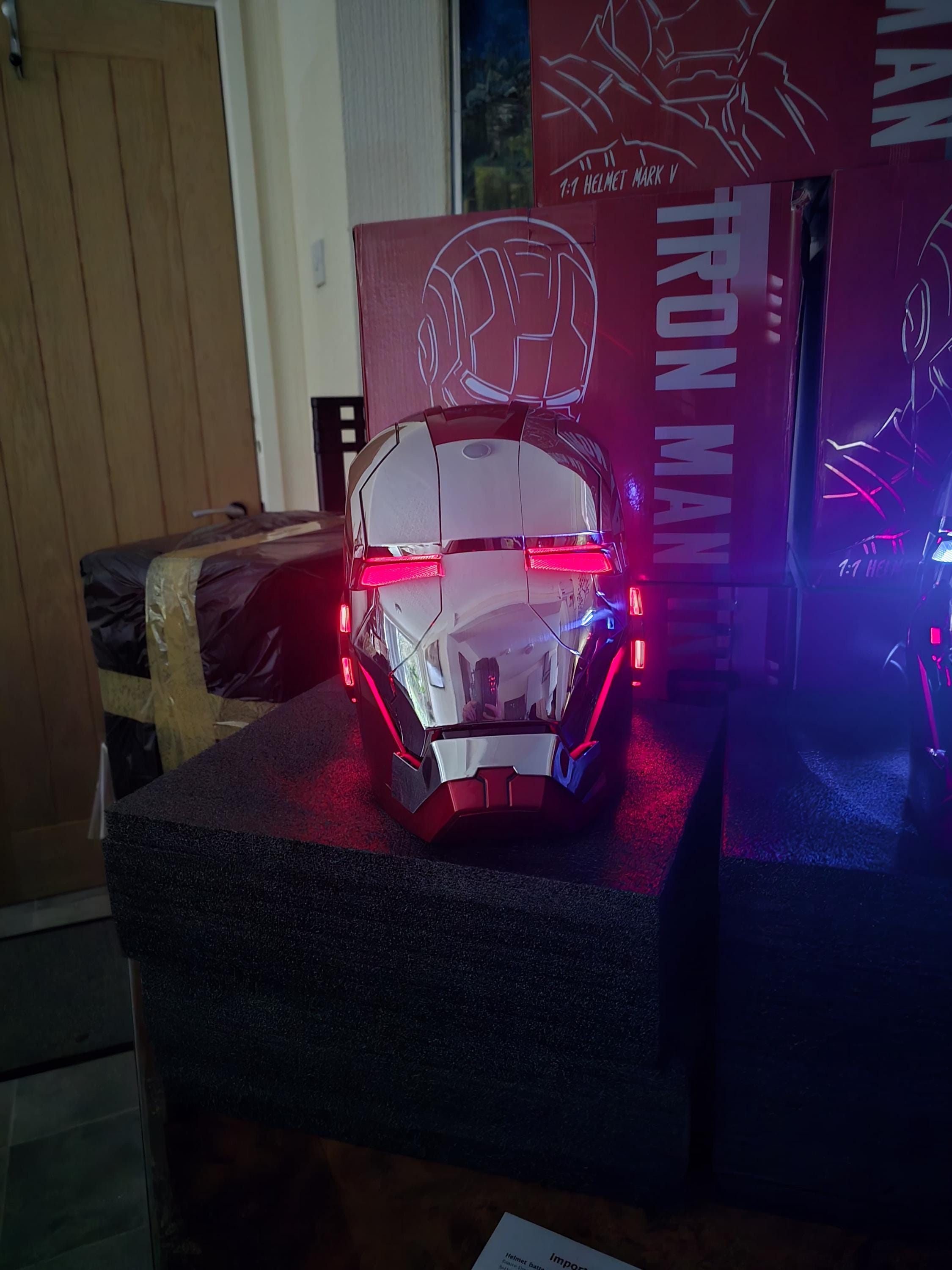IRONMAN MK5 Helmet UPGRADED 2025 Side Lights Silver