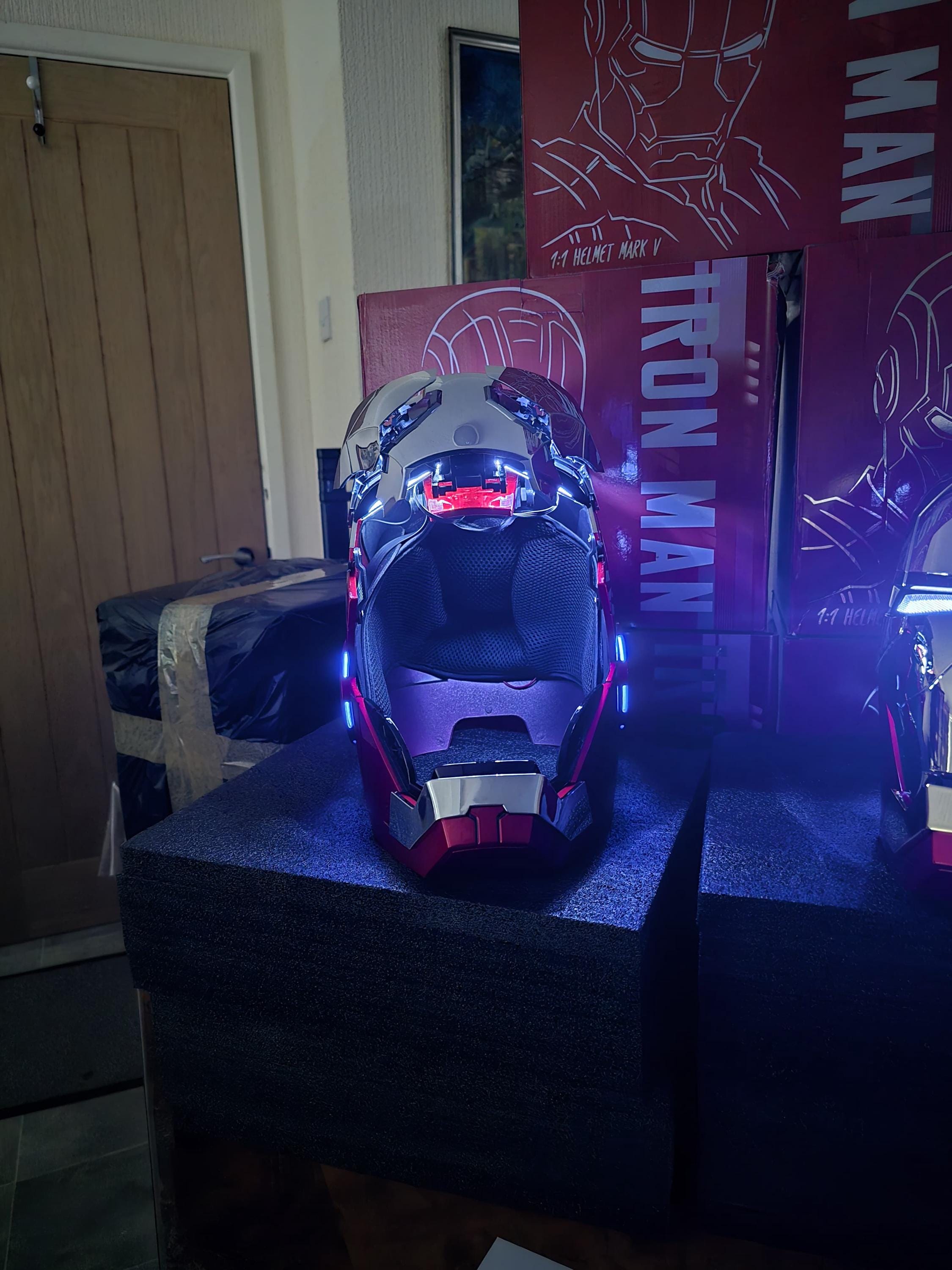IRONMAN MK5 Helmet UPGRADED 2025 Side Lights Silver