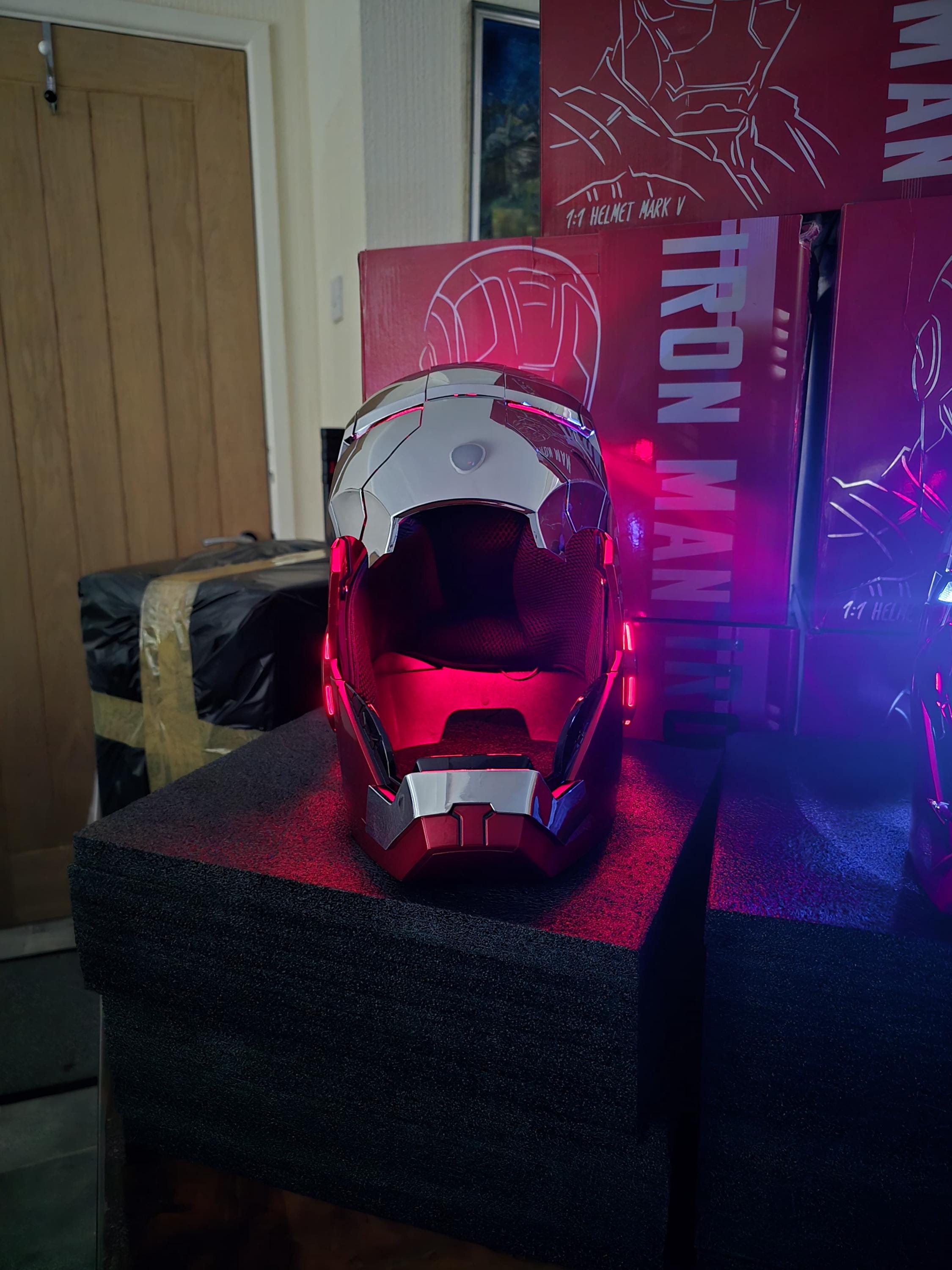 IRONMAN MK5 Helmet UPGRADED 2025 Side Lights Silver