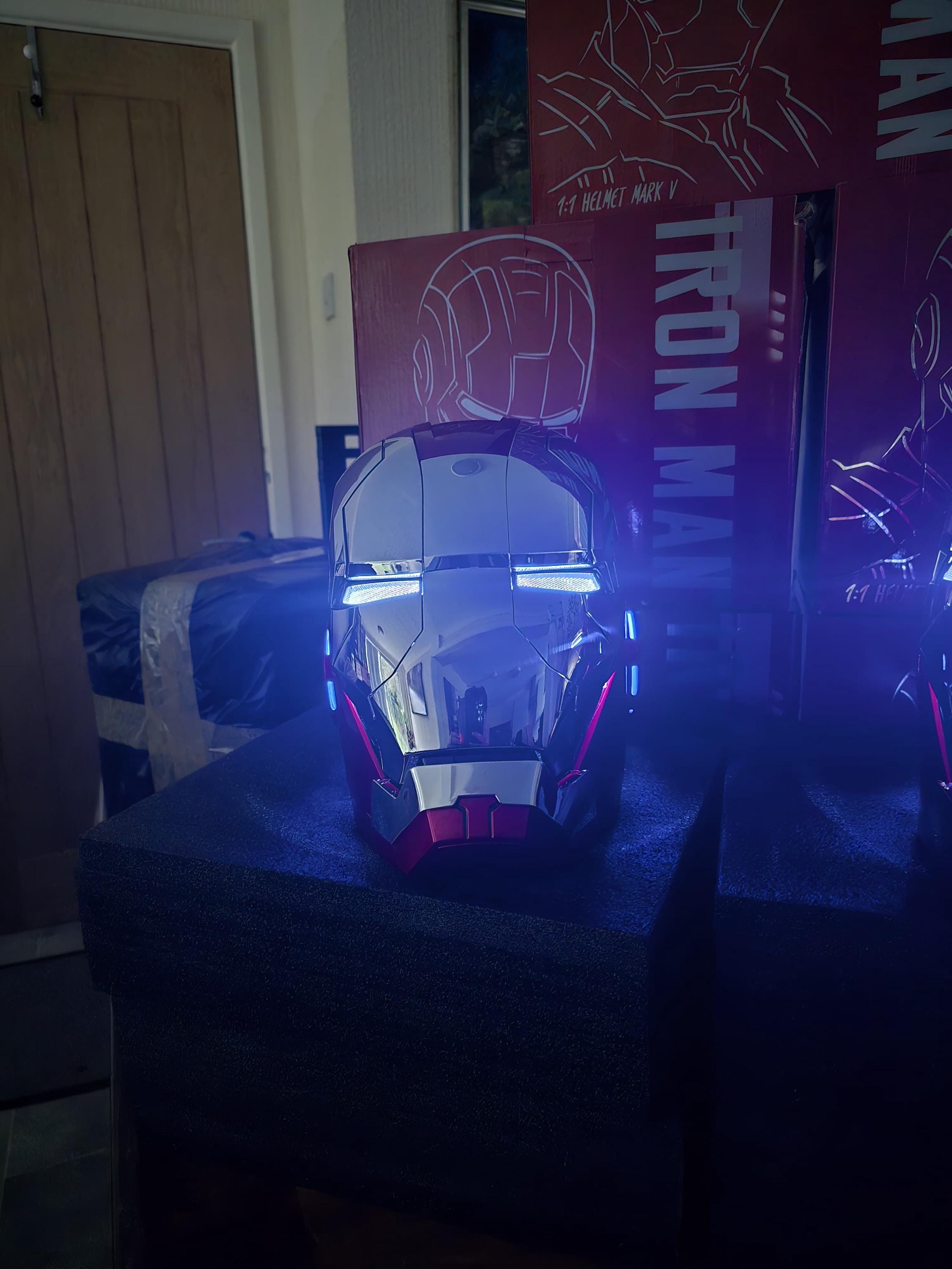 IRONMAN MK5 Helmet UPGRADED 2025 Side Lights Silver