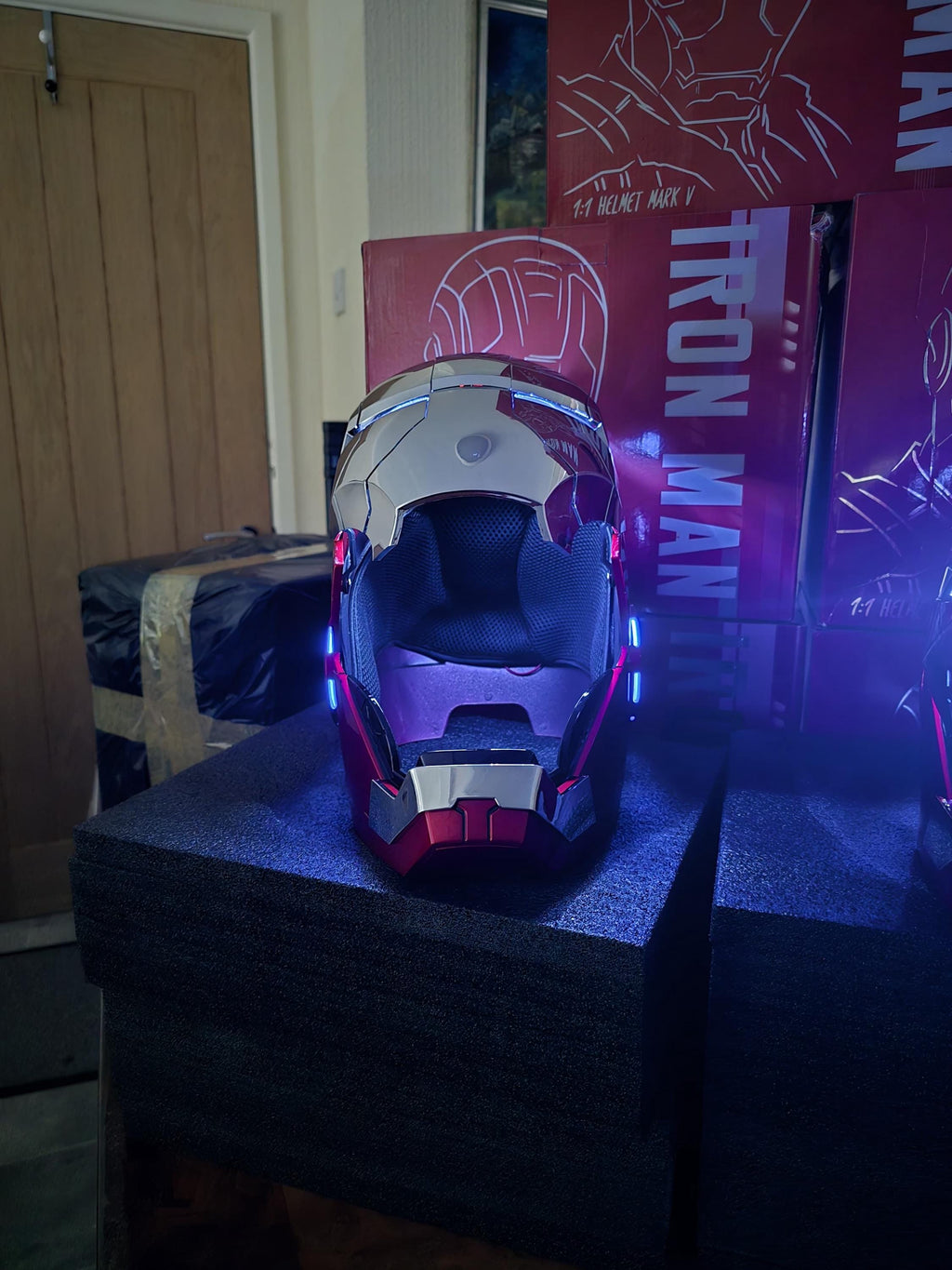 IRONMAN MK5 Helmet UPGRADED 2025 Side Lights Silver